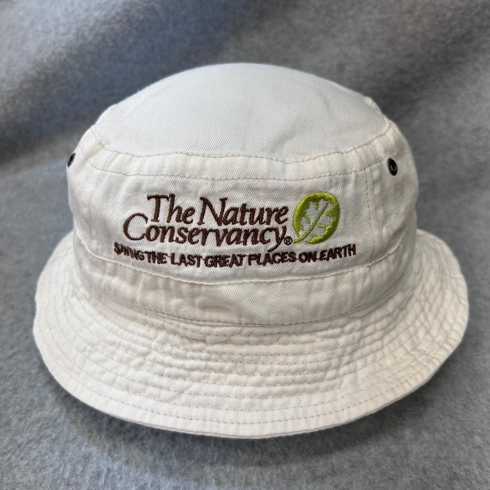The Nature Conservancy Unisex White Cotton Bucket Hat Embroidered OSFM